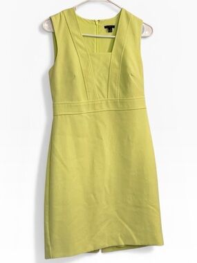 Ann Taylor Neon Yellow Sleeveless Sheath Dress
